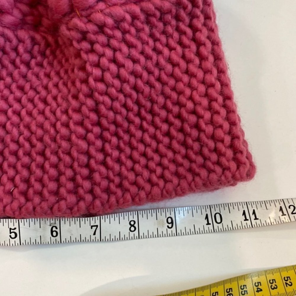 Handmade Pink Thick Knit Hat Beanie - Picture 11 of 14